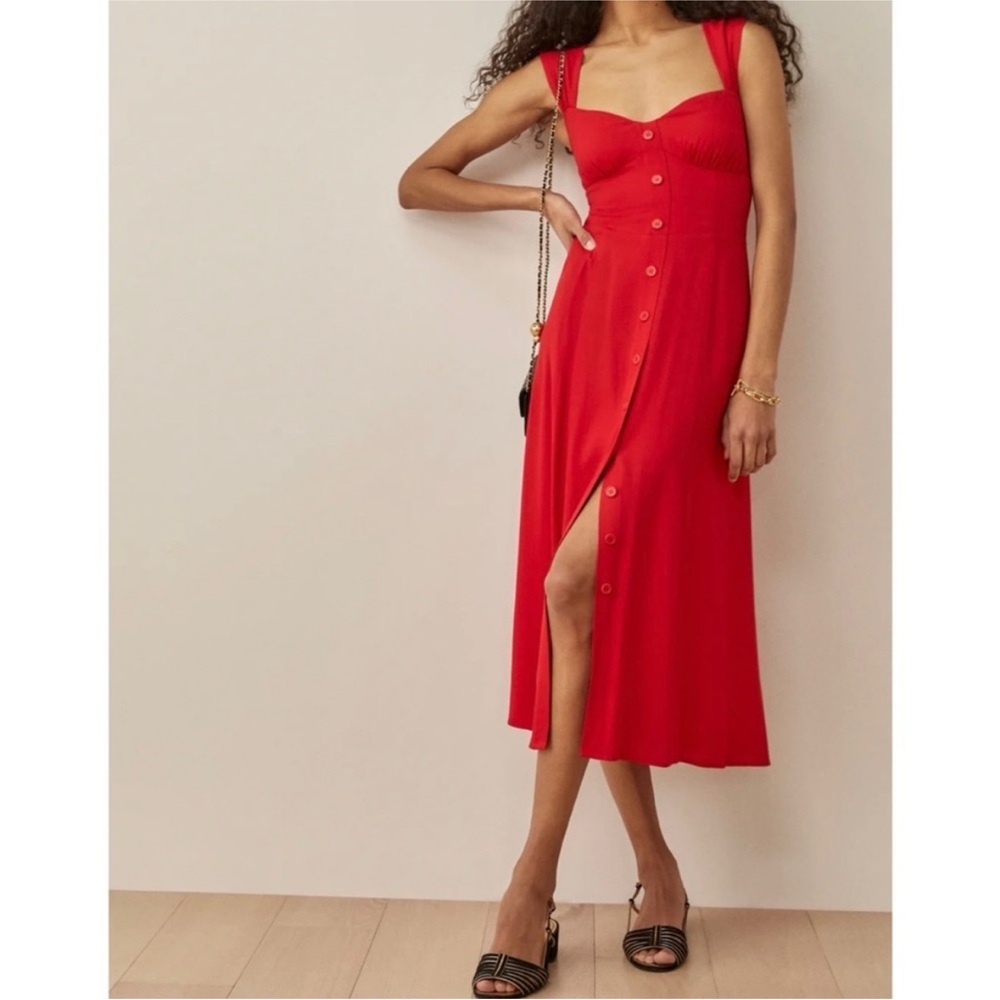 Reformation red Tayler midi dress NWT